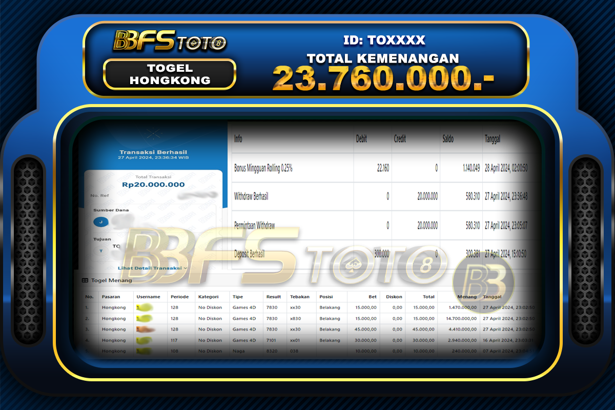 BUKTI JACKPOT BBFSTOTO TOGEL HONGKONG