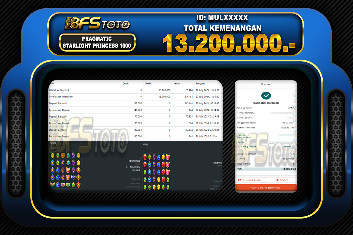 STARLIGHT PRINCESS 1000 – BUKTI JACKPOT BBFSTOTO