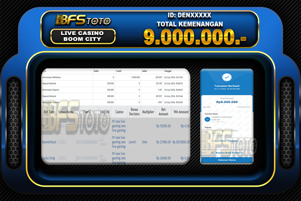 BOOM CITY – BUKTI JACKPOT BBFSTOTO