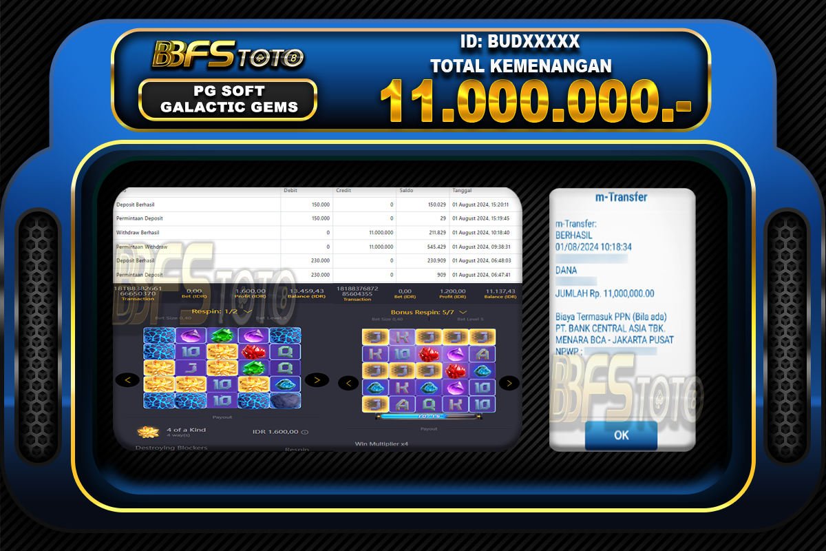 GALACTIC GEMS – BUKTI JACKPOT BBFSTOTO