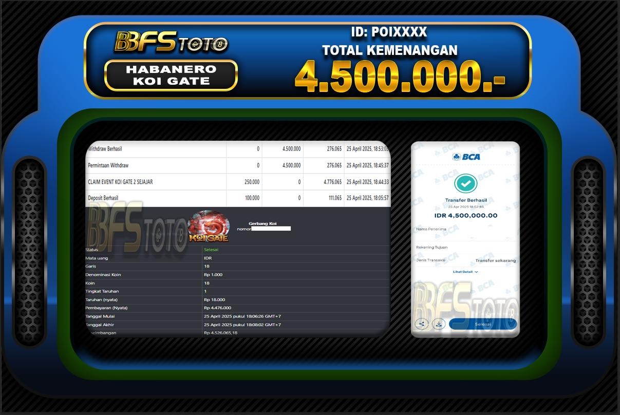 KOI GATE – BUKTI JACKPOT SLOT BBFSTOTO