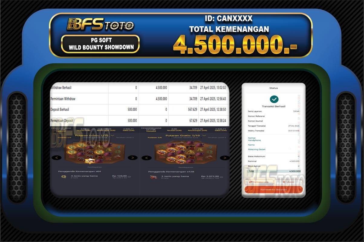 WILD BOUNTY SHOWDOWN  – BUKTI JACKPOT BBFSTOTO