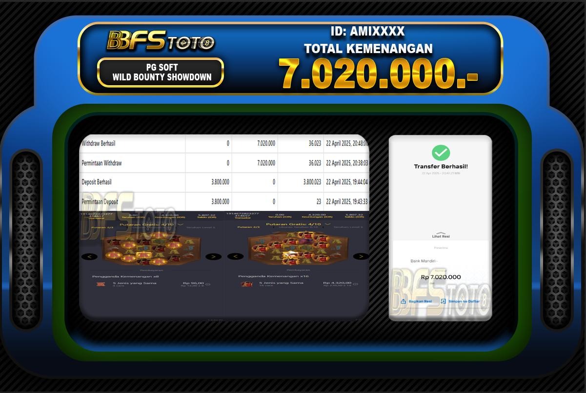WILD BOUNTY SHOWDOWN  – BUKTI JACKPOT BBFSTOTO
