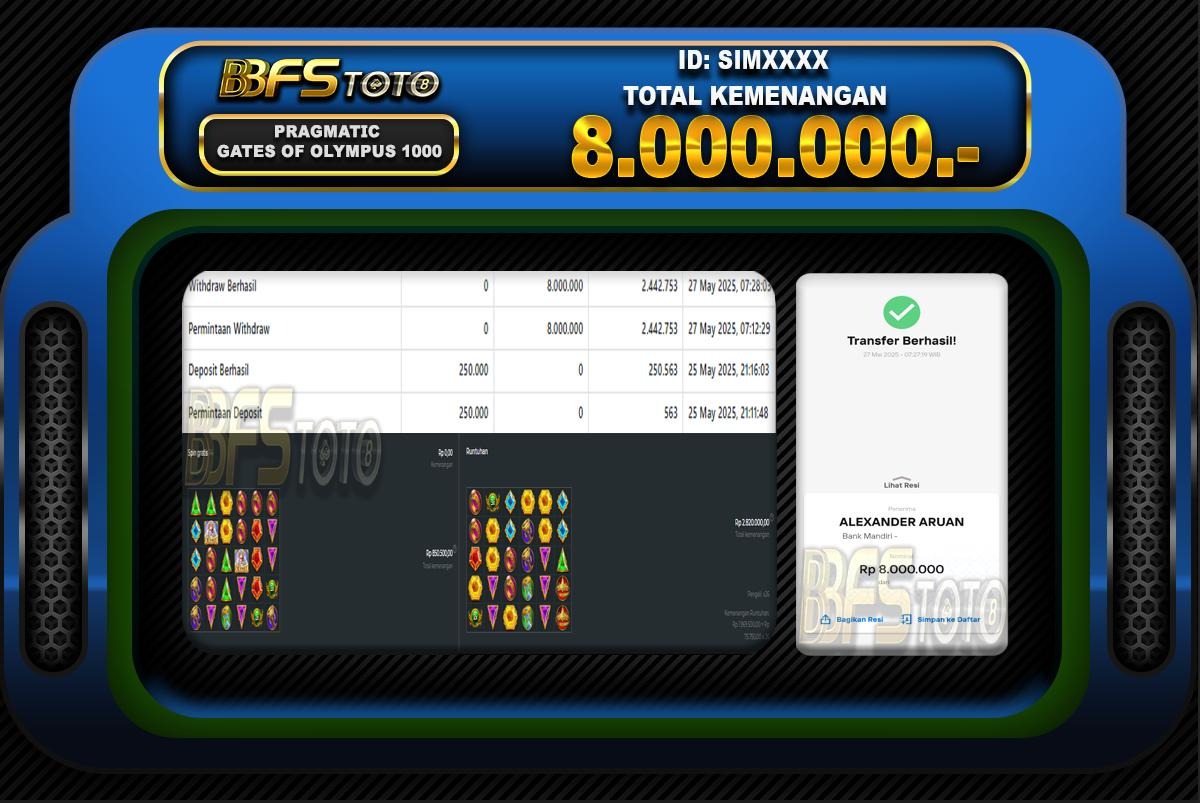 GATES OF OLYMPUS 1000 – BUKTI JACKPOT SLOT BBFSTOTO