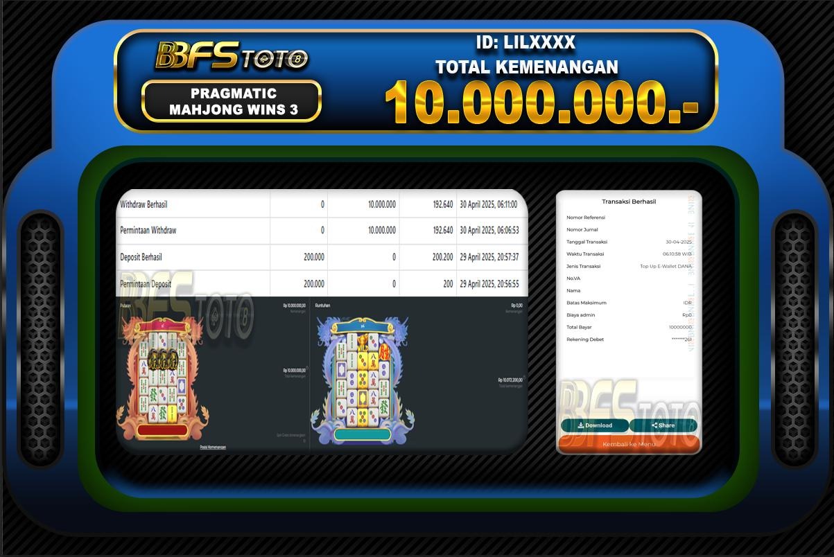 MAHJONG WINS 3 – BLACK SCATTER – BUKTI JACKPOT SLOT BBFSTOTO