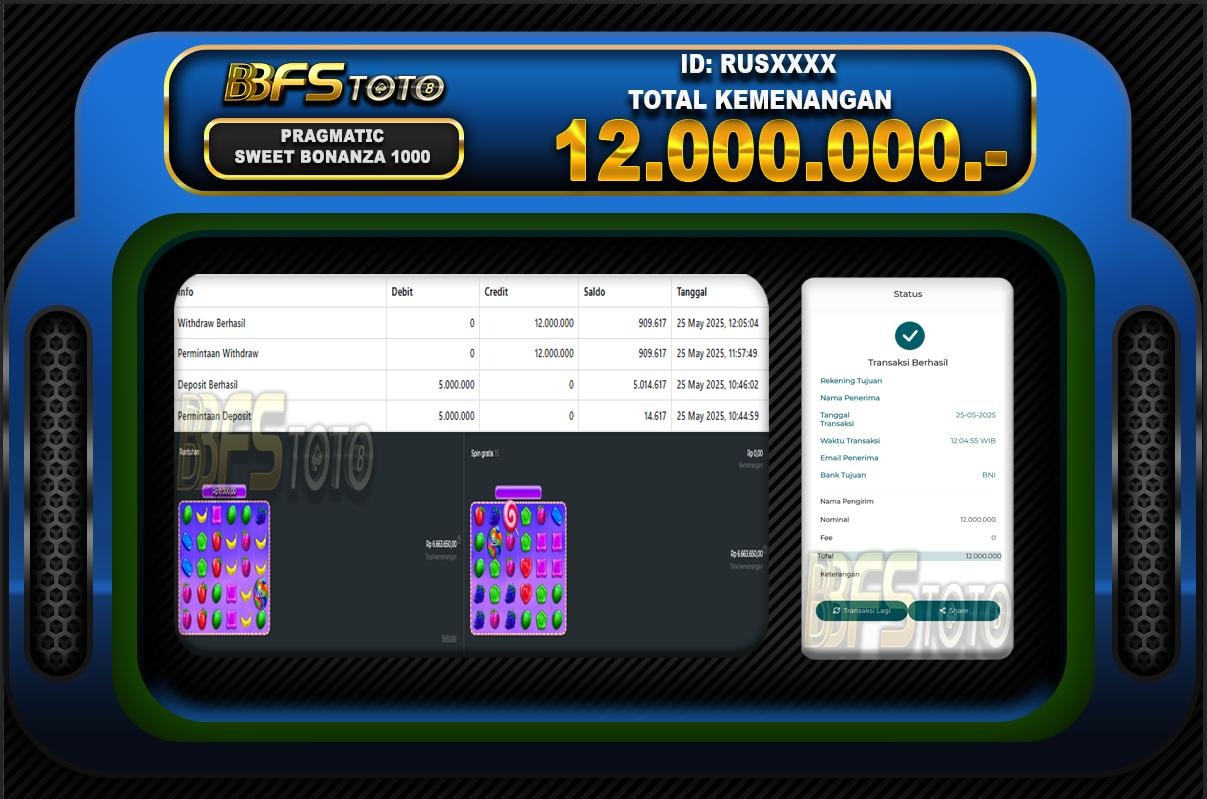 SWEET BONANZA 1000 – BUKTI JACKPOT SLOT BBFSTOTO