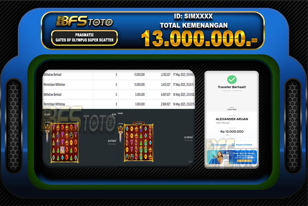 GATES OF OLYMPUS – BUKTI JACKPOT BBFSTOTO