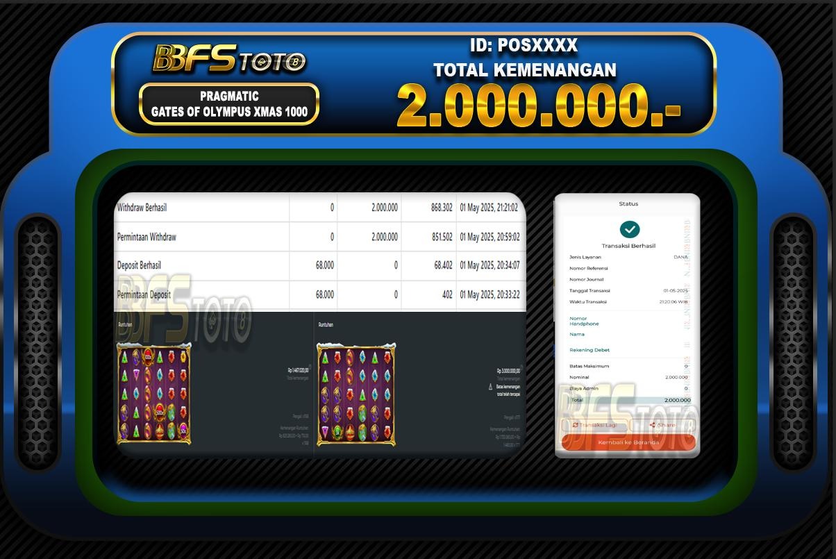 GATES OF OLYMPUS XMAS 1000 – BUKTI JACKPOT SLOT BBFSTOTO