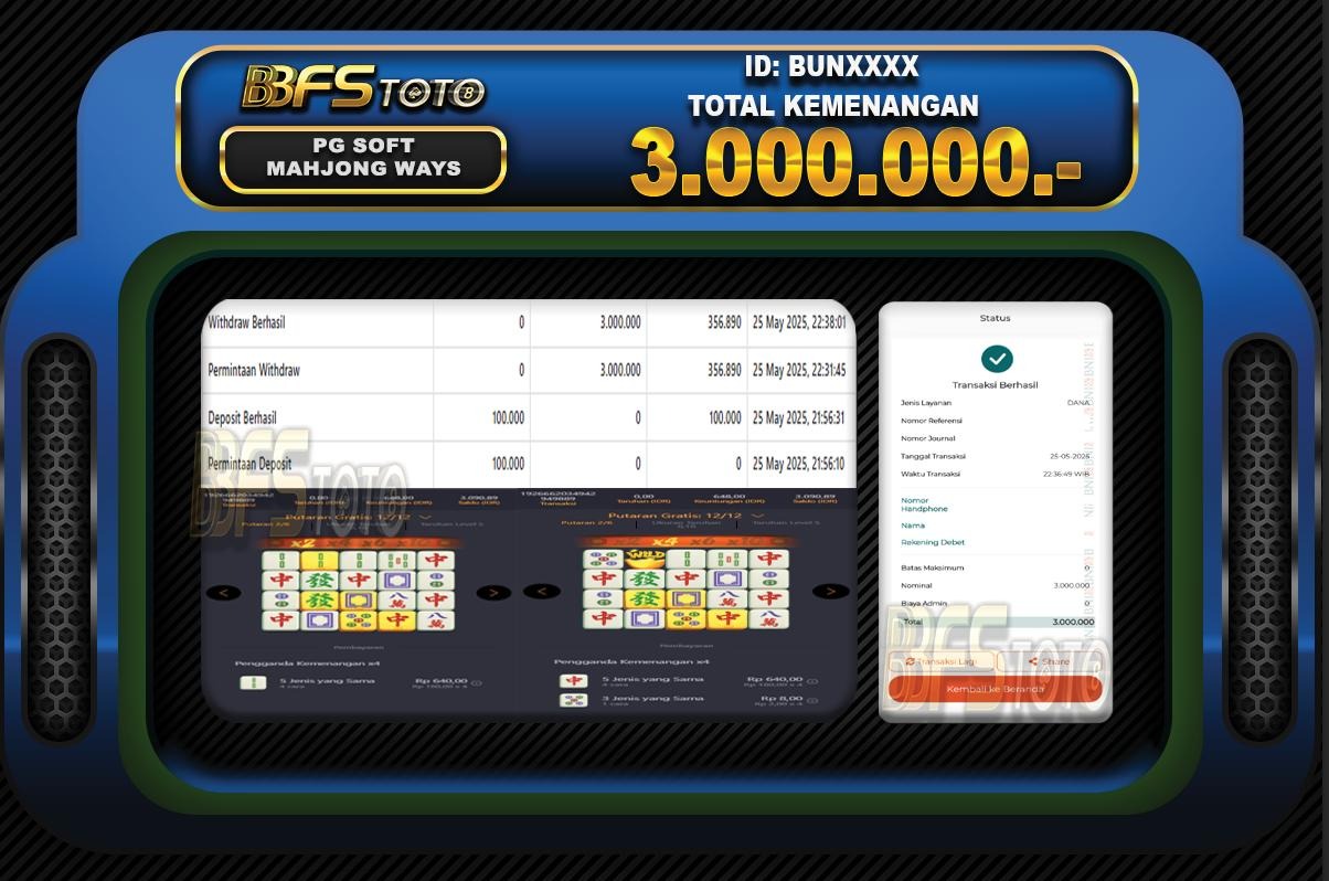 MAHJONG WAYS – BUKTI JACKPOT SLOT BBFSTOTO