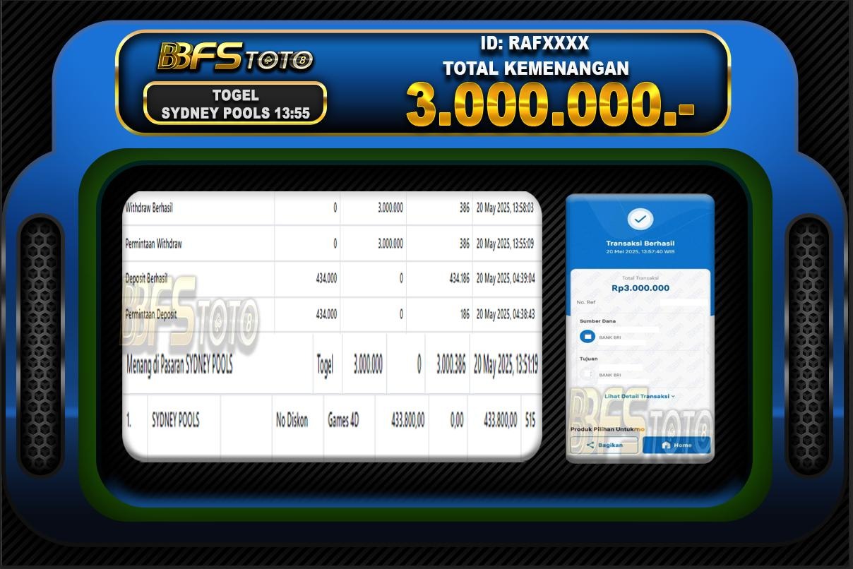 TOGEL SYDNEY POOLS  – BUKTI JACKPOT BBFSTOTO