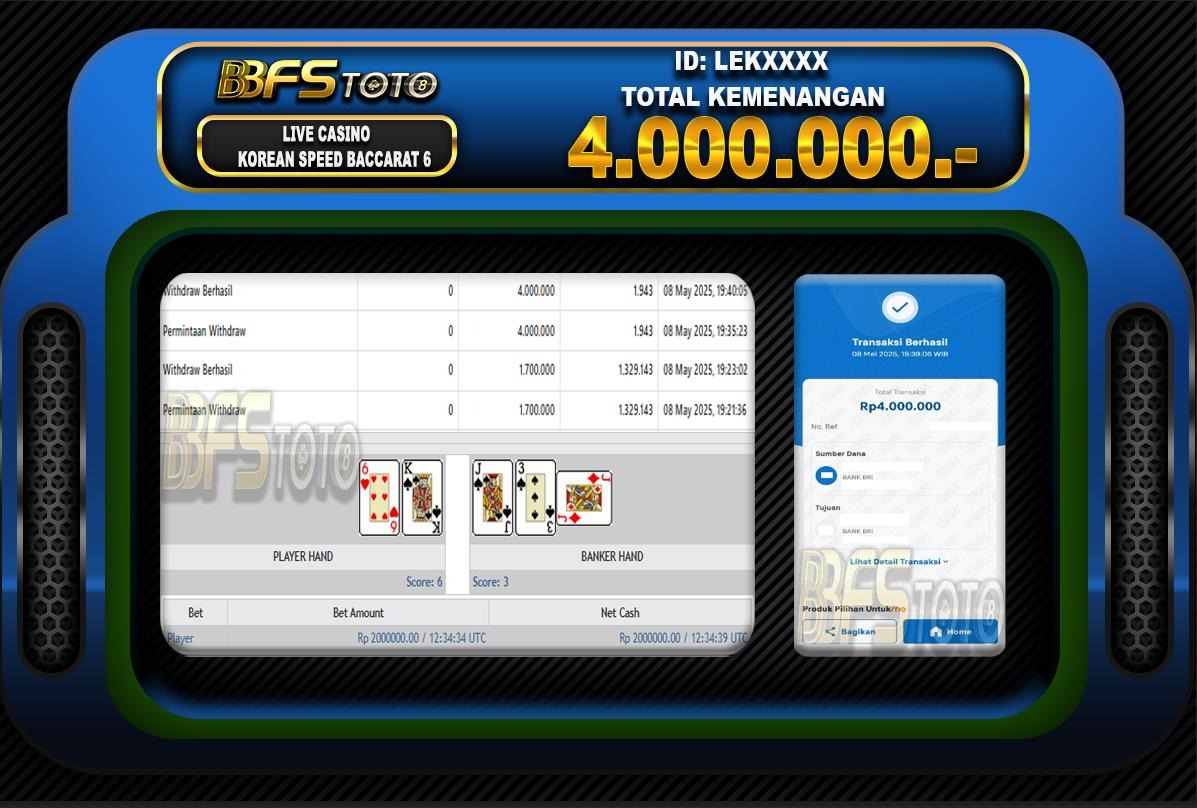 KOREAN SPEED BACCARAT 6  – BUKTI JACKPOT BBFSTOTO