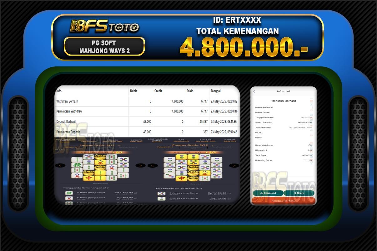 MAHJONG WAYS 2 – BUKTI JACKPOT SLOT BBFSTOTO