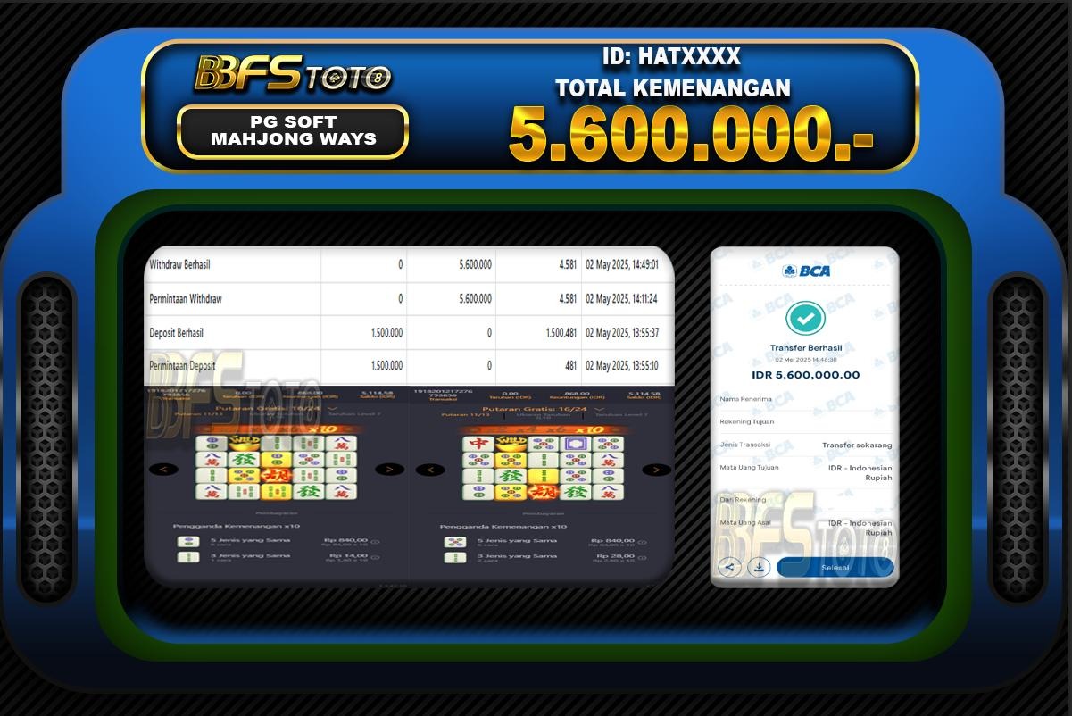 MAHJONG WAYS – BUKTI JACKPOT SLOT BBFSTOTO