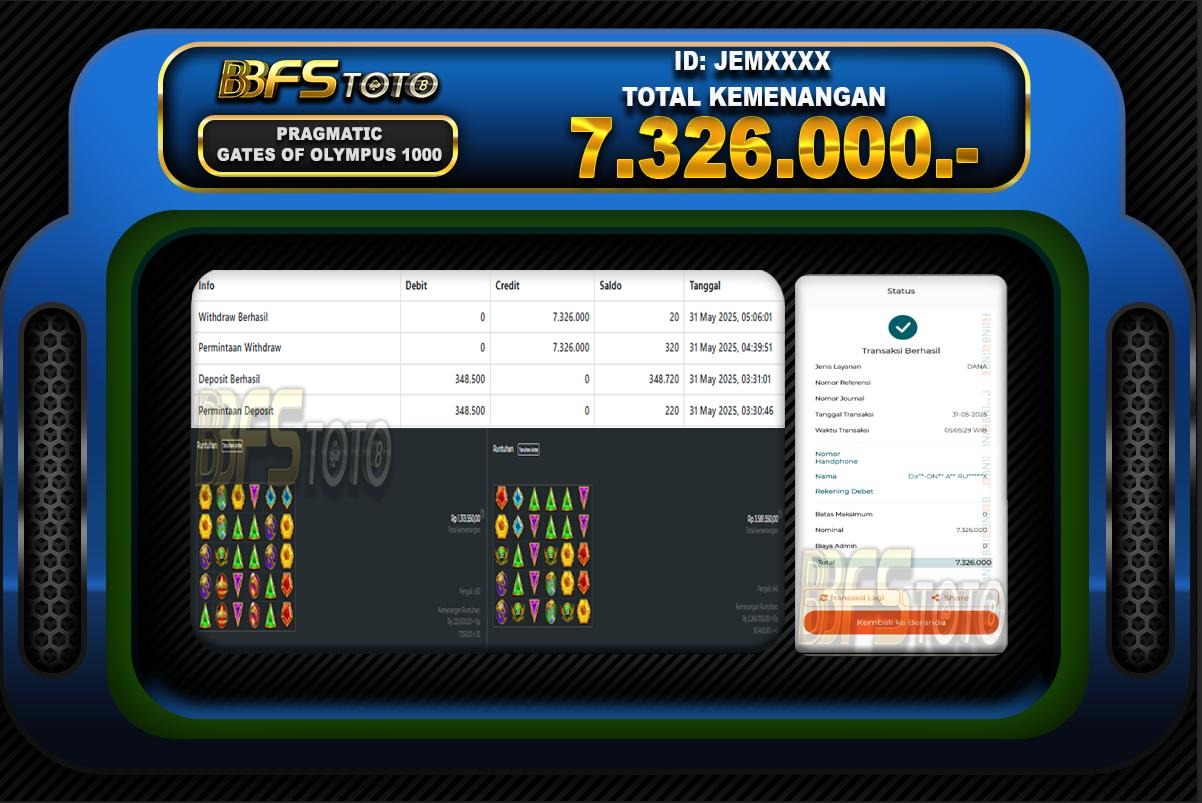 GATES OF OLYMPUS 1000 – BUKTI JACKPOT SLOT BBFSTOTO