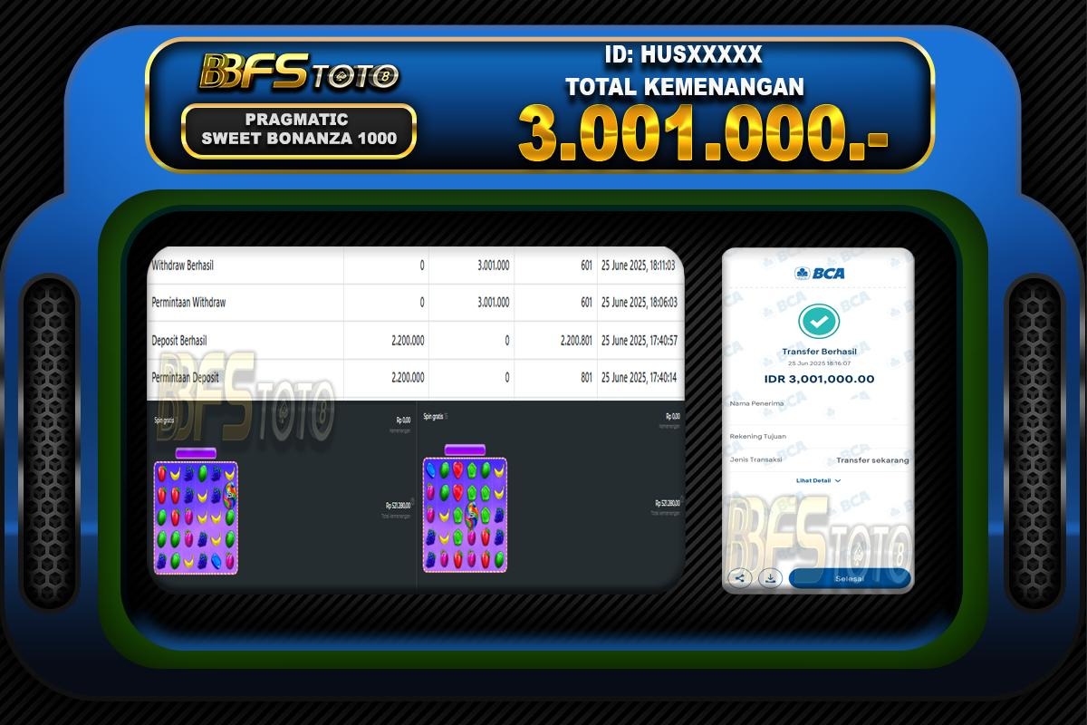 SWEET BONANZA 1000 – BUKTI JACKPOT SLOT BBFSTOTO