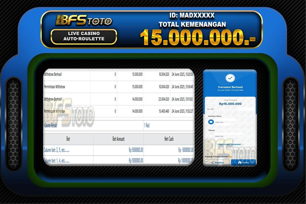 AUTO ROULETTE  – BUKTI JACKPOT BBFSTOTO