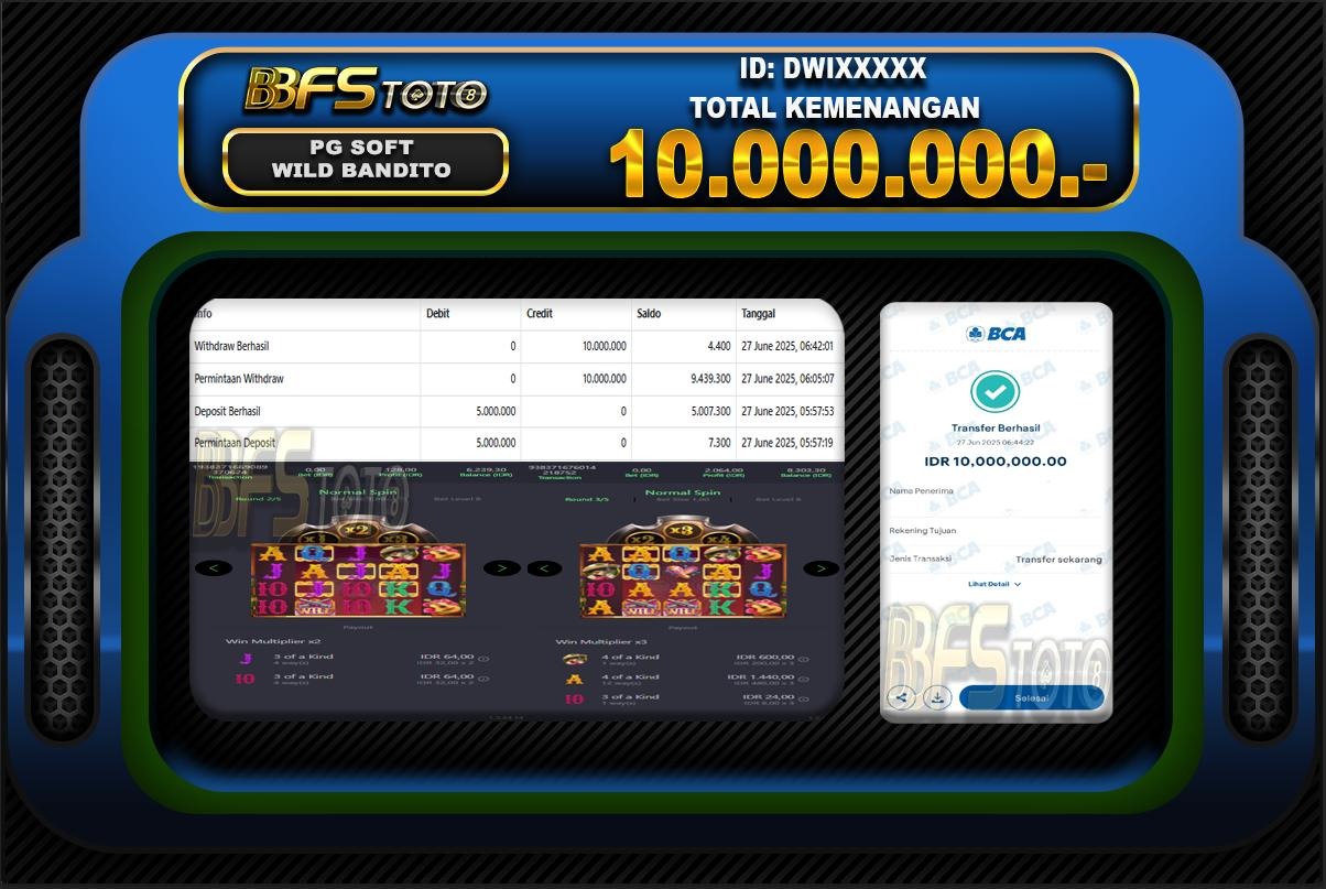 WILD BANDITO – BUKTI JACKPOT BBFSTOTO