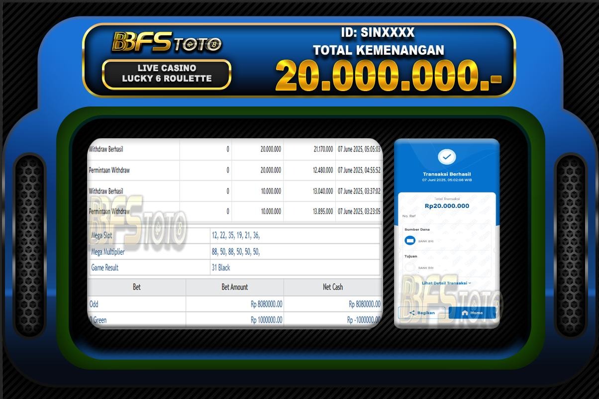 LUCKY 6 ROULETTE – BUKTI JACKPOT BBFSTOTO