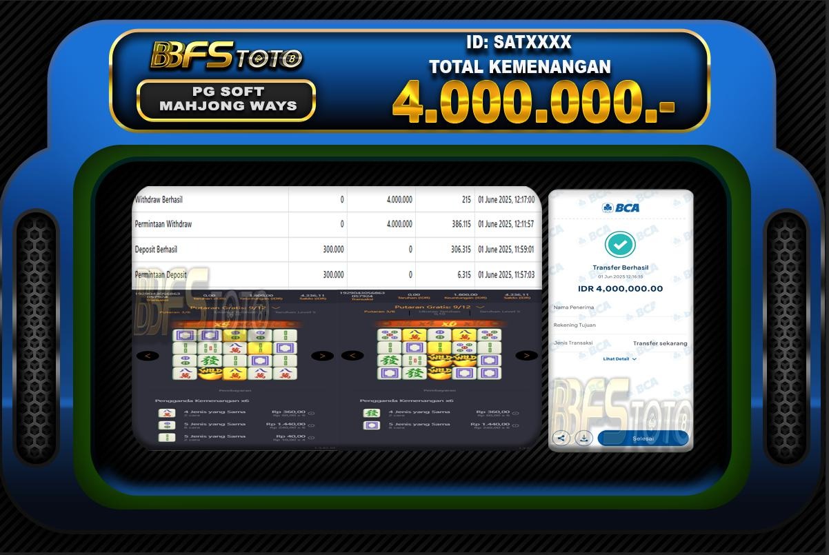 MAHJONG WAYS – BUKTI JACKPOT SLOT BBFSTOTO