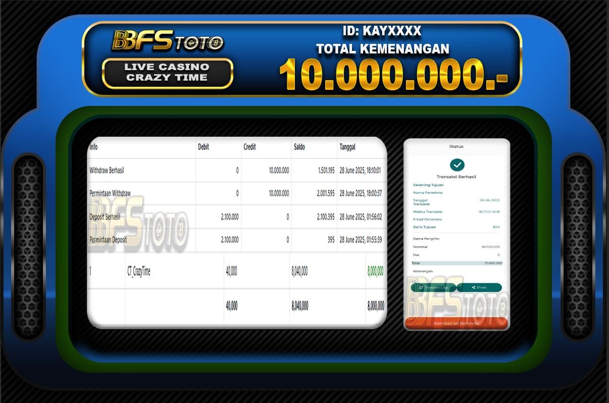 CRAZY TIME – BUKTI JACKPOT SLOT BBFSTOTO