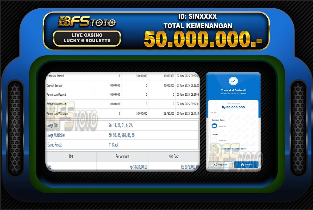 LUCKY 6 ROULETTE – BUKTI JACKPOT BBFSTOTO