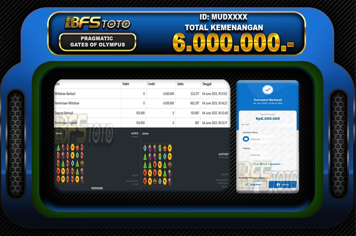 GATES OF OLYMPUS – BUKTI JACKPOT BBFSTOTO