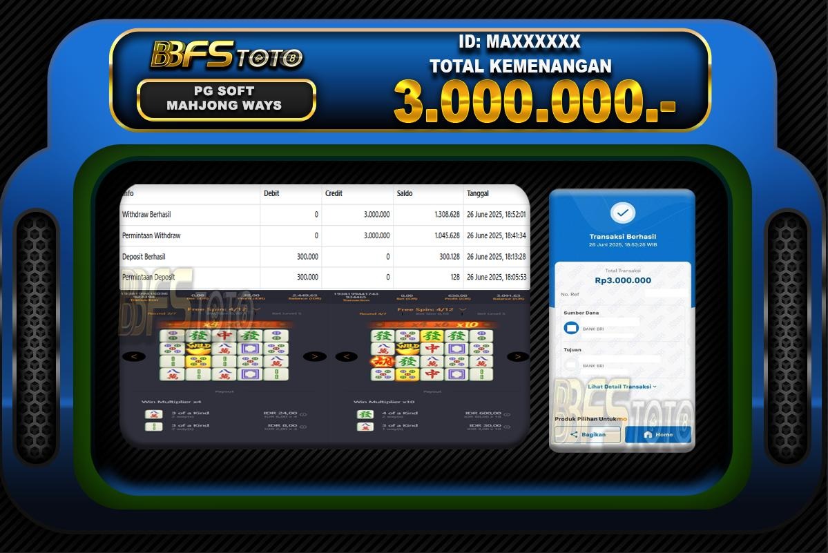 MAHJONG WAYS  – BUKTI JACKPOT BBFSTOTO