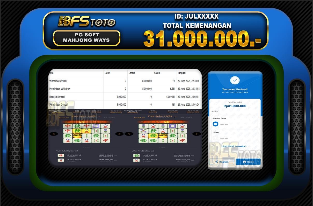 MAHJONG WAYS  – BUKTI JACKPOT BBFSTOTO