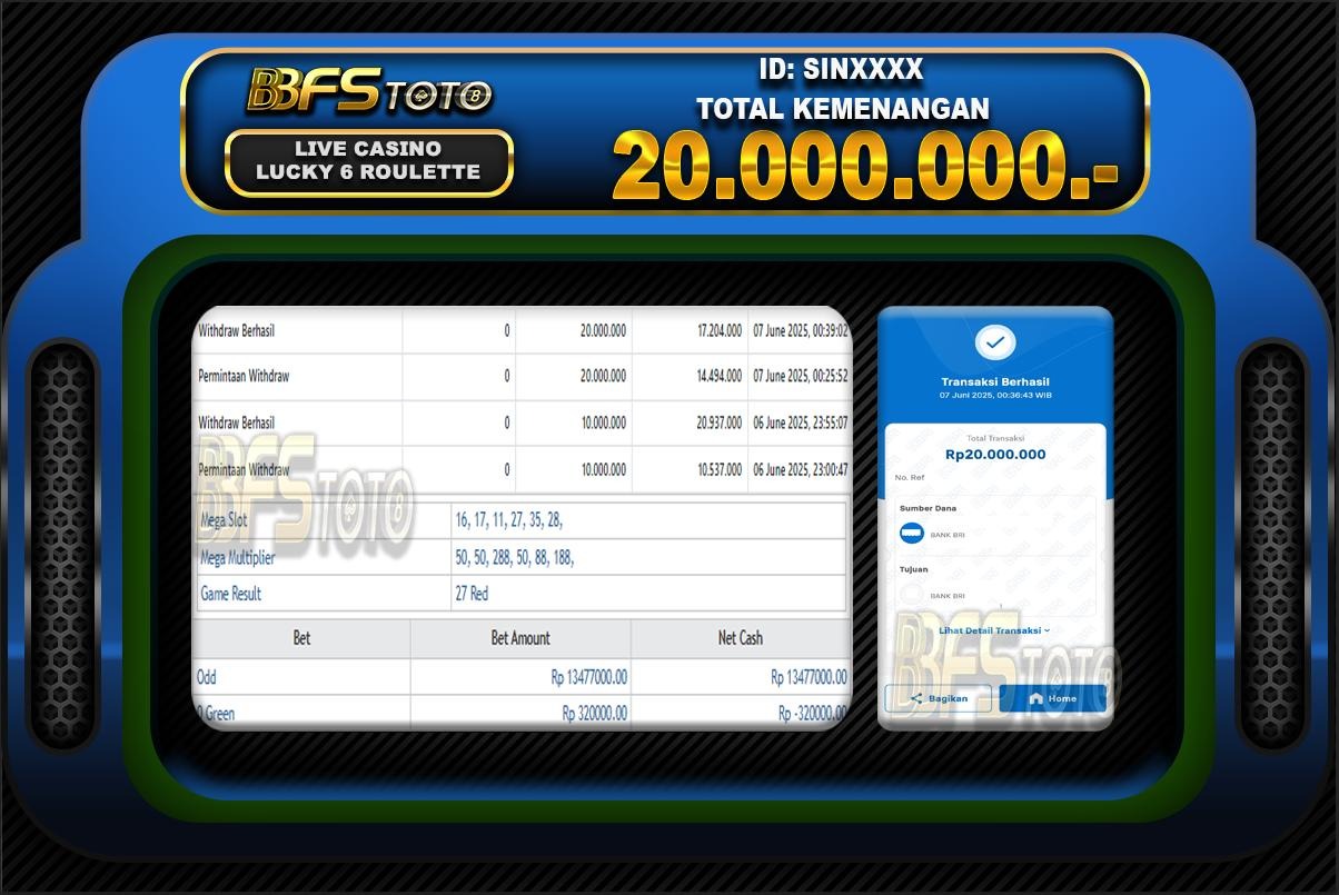 LUCKY 6 ROULETTE – BUKTI JACKPOT BBFSTOTO