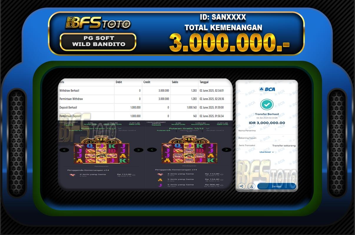 WILD BANDITO – BUKTI JACKPOT BBFSTOTO