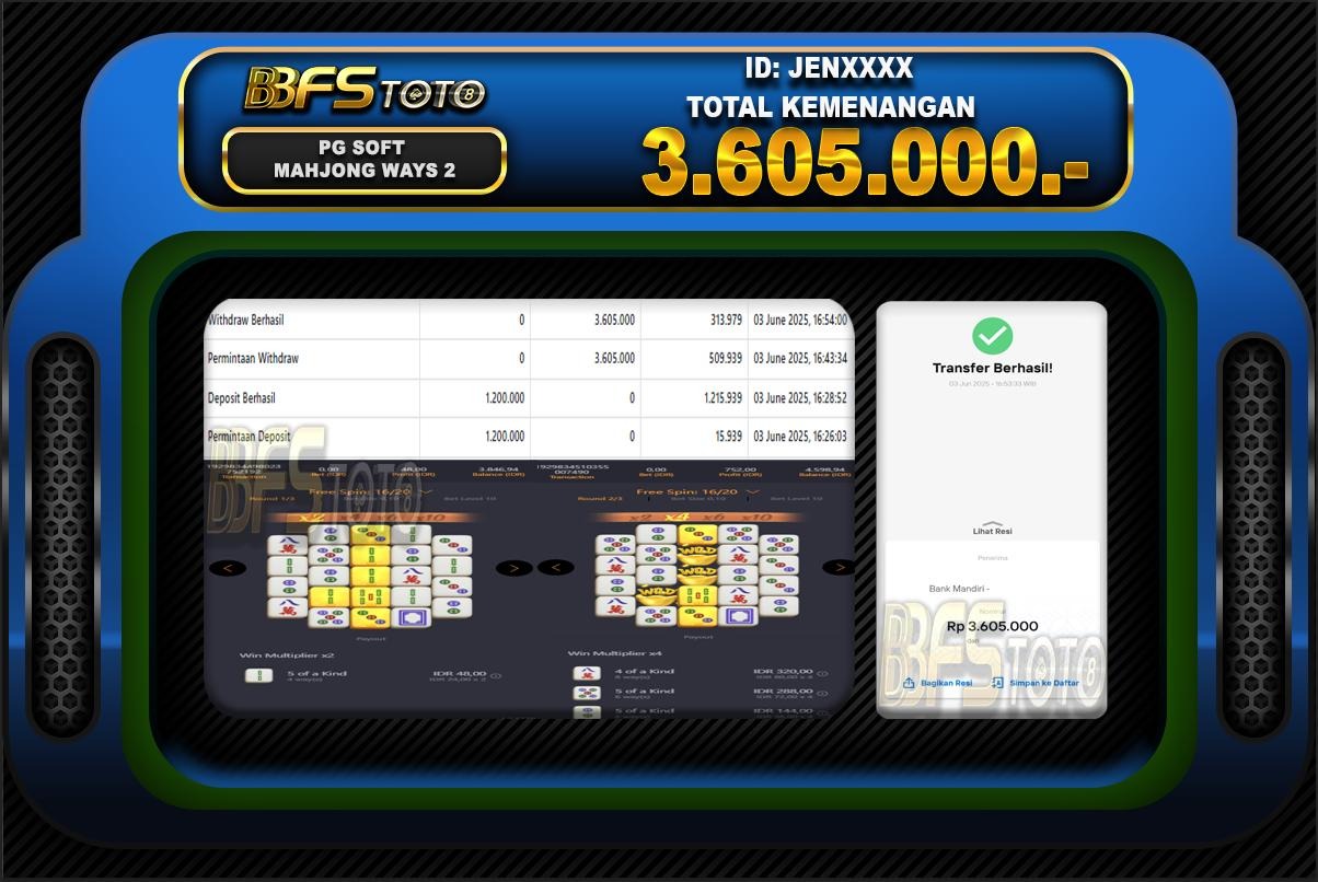 MAHJONG WAYS 2 – BUKTI JACKPOT SLOT BBFSTOTO