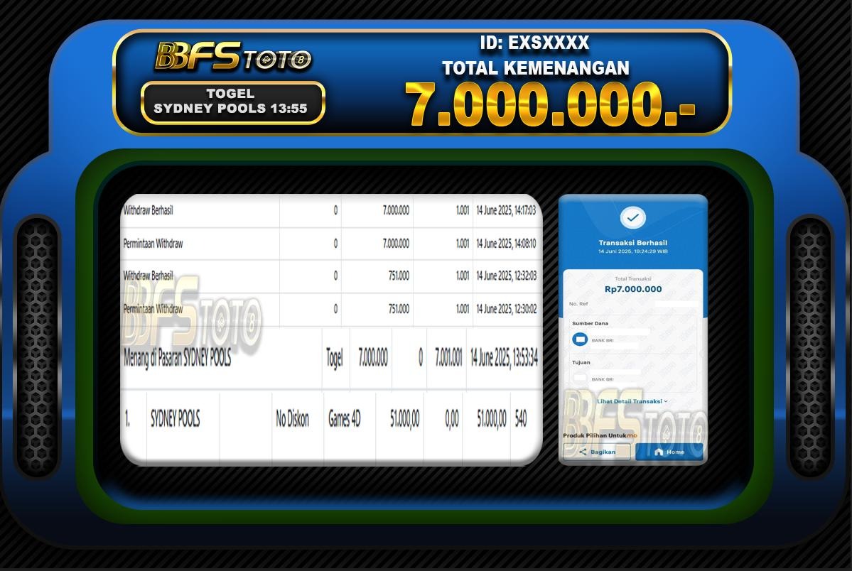TOGEL SYDNEY POOLS  – BUKTI JACKPOT BBFSTOTO