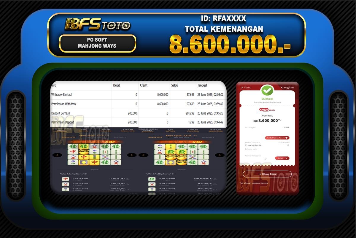 MAHJONG WAYS  – BUKTI JACKPOT BBFSTOTO