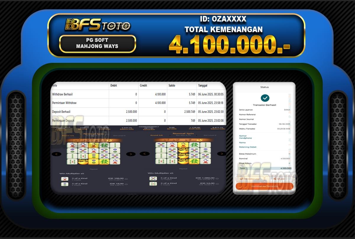 MAHJONG WAYS – BUKTI JACKPOT SLOT BBFSTOTO