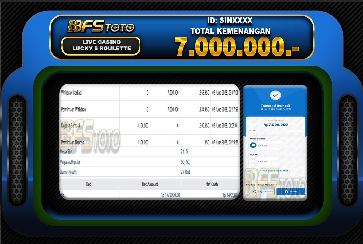 LUCKY 6 ROULETTE – BUKTI JACKPOT BBFSTOTO