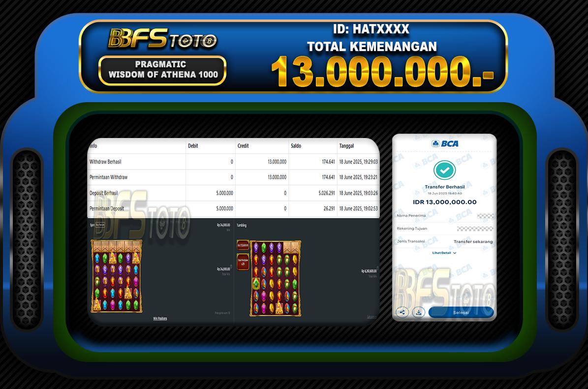 WISDOM OF ATHENA 1000  – BUKTI JACKPOT BBFSTOTO
