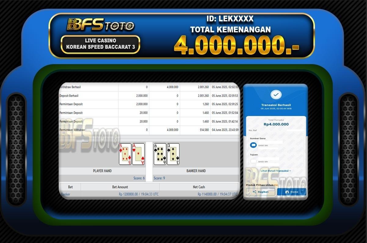 KOREAN SPEED BACCARAT 6  – BUKTI JACKPOT BBFSTOTO