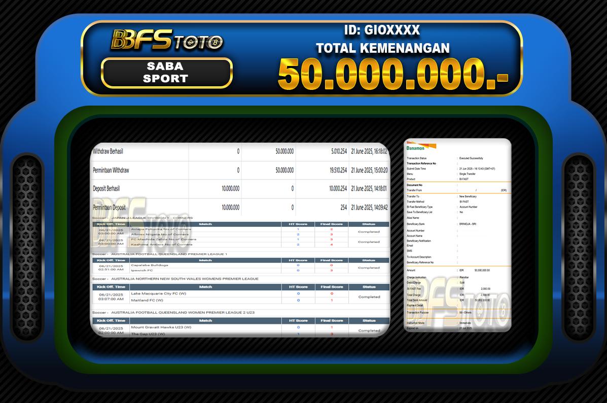 SABA SPORT – BUKTI JACKPOT SLOT BBFSTOTO