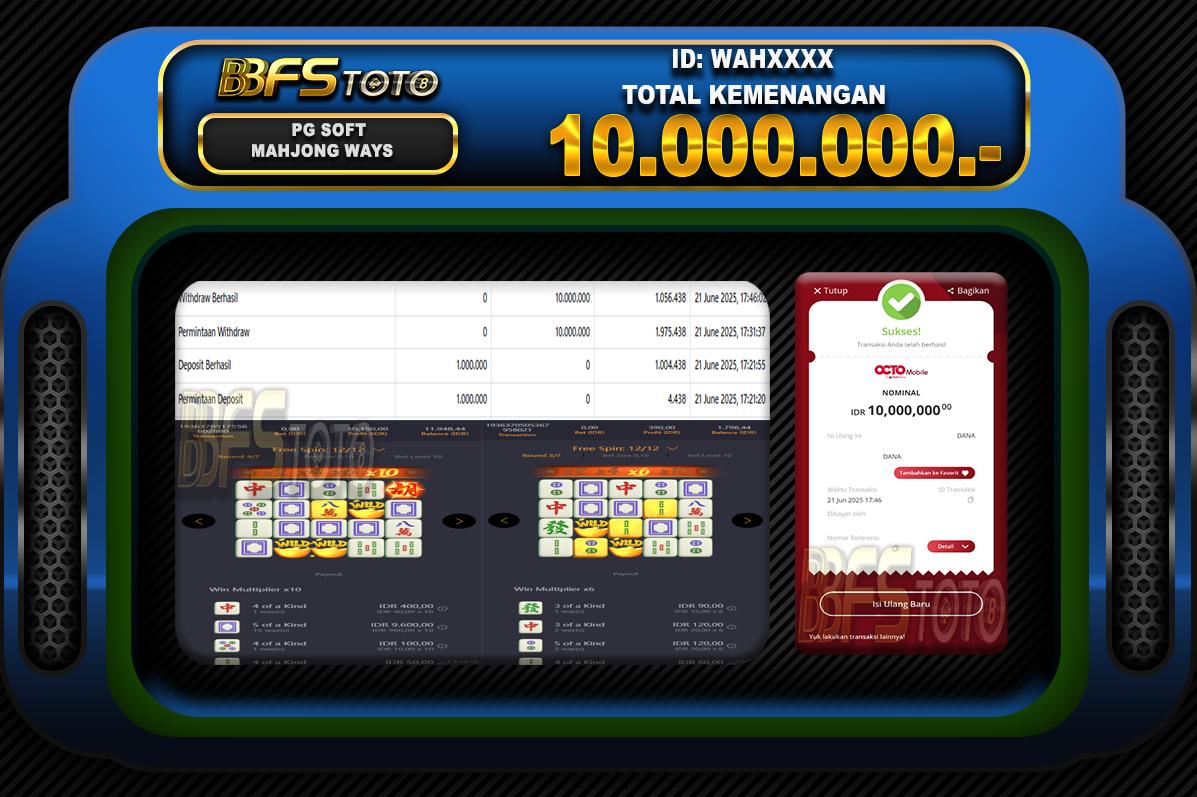 MAHJONG WAYS  – BUKTI JACKPOT BBFSTOTO
