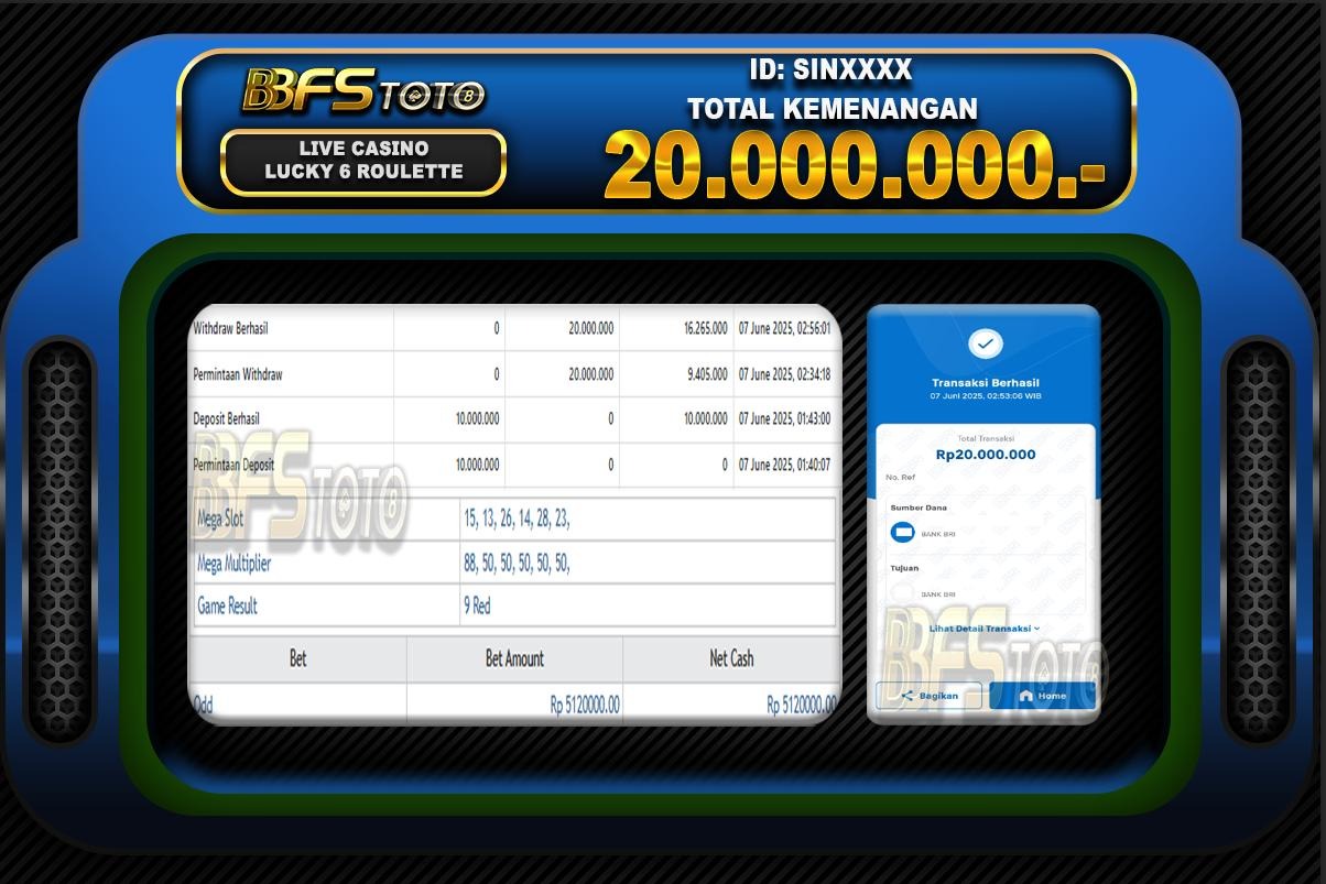 LUCKY 6 ROULETTE – BUKTI JACKPOT BBFSTOTO