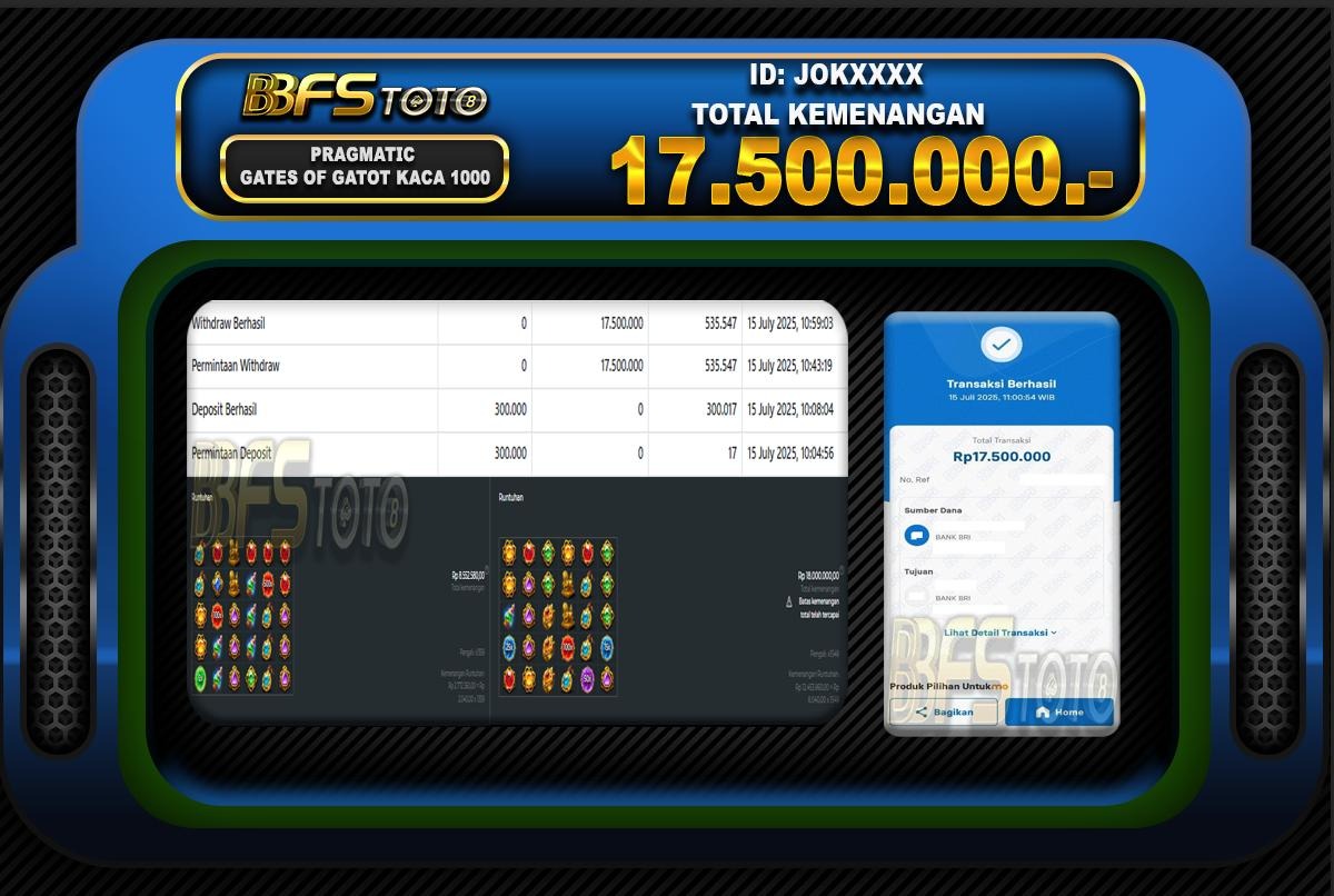 GATES OF GATOT KACA 1000 – BUKTI JACKPOT SLOT BBFSTOTO