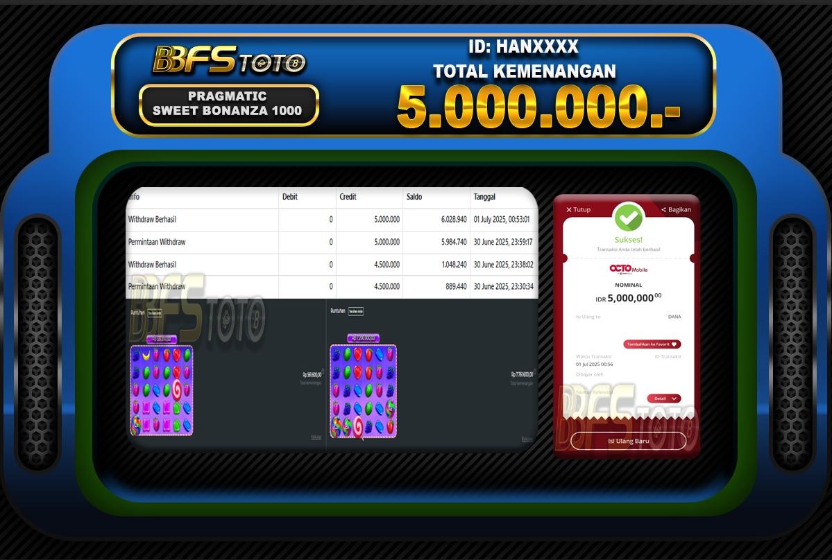 SWEET BONANZA 1000 – BUKTI JACKPOT SLOT BBFSTOTO