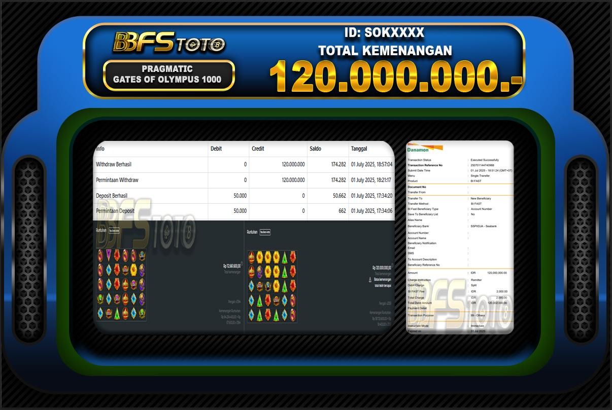 GATES OF OLYMPUS 1000 – BUKTI JACKPOT SLOT BBFSTOTO