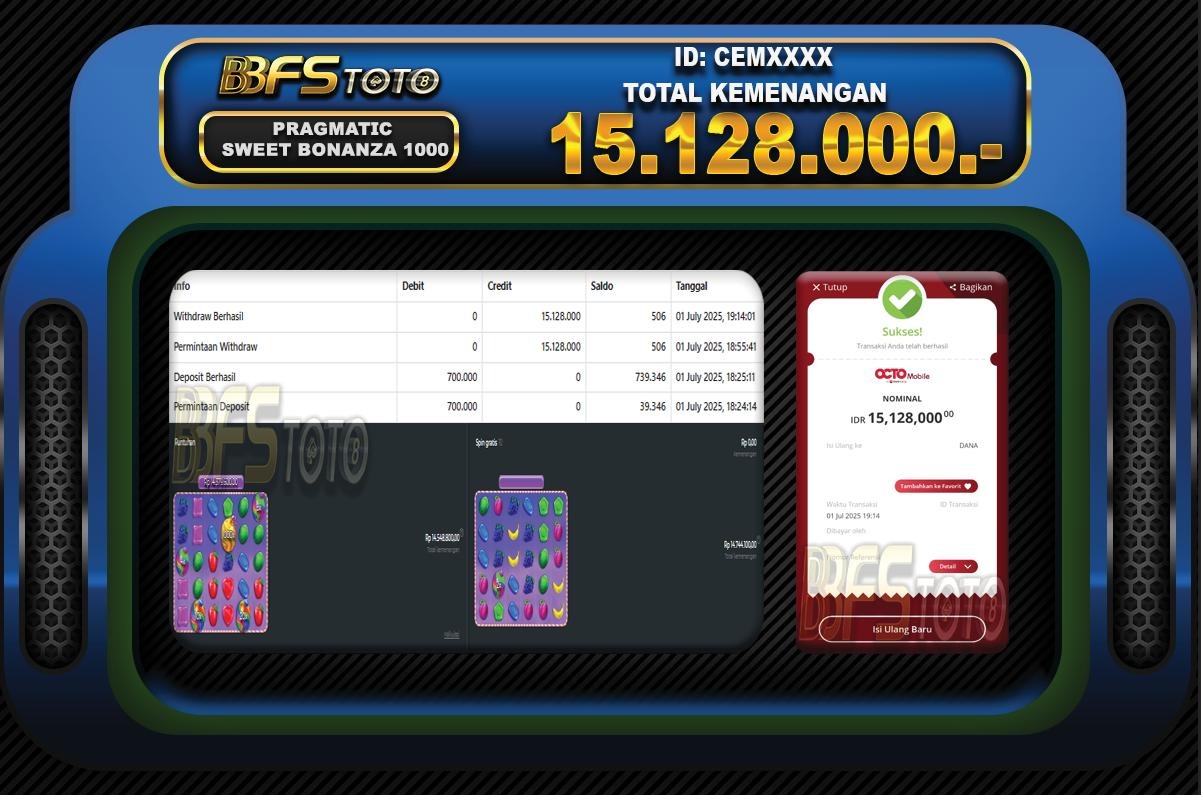 SWEET BONANZA 1000 – BUKTI JACKPOT SLOT BBFSTOTO