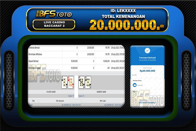 BACCARAT 2 – BUKTI JACKPOT SLOT BBFSTOTO