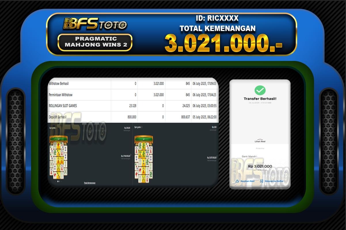 MAHJONG WINS 2 – BUKTI JACKPOT SLOT BBFSTOTO