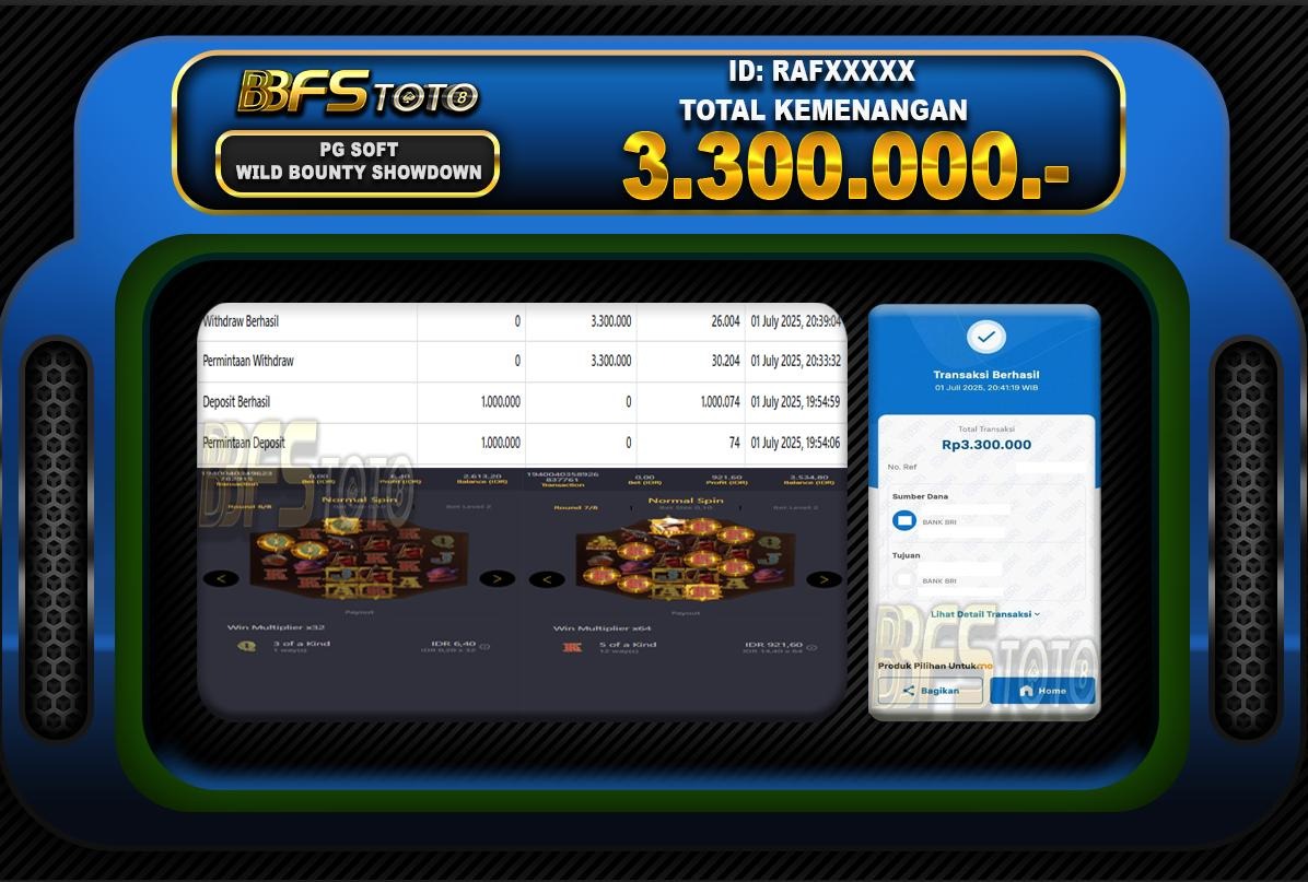 WILD BOUNTY SHOWDOWN  – BUKTI JACKPOT BBFSTOTO