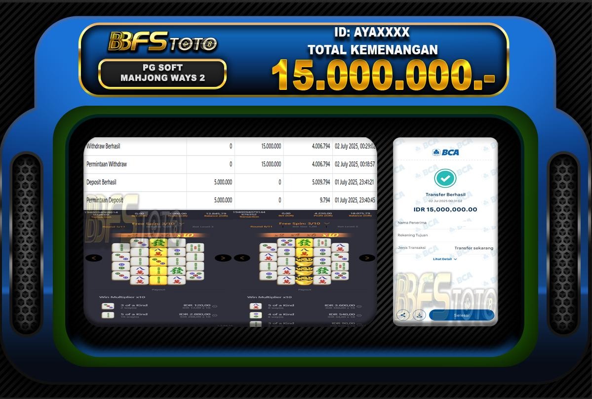 MAHJONG WAYS 2 – BUKTI JACKPOT BBFSTOTO