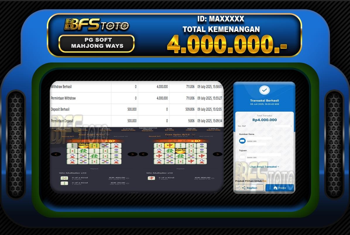 MAHJONG WAYS  – BUKTI JACKPOT BBFSTOTO
