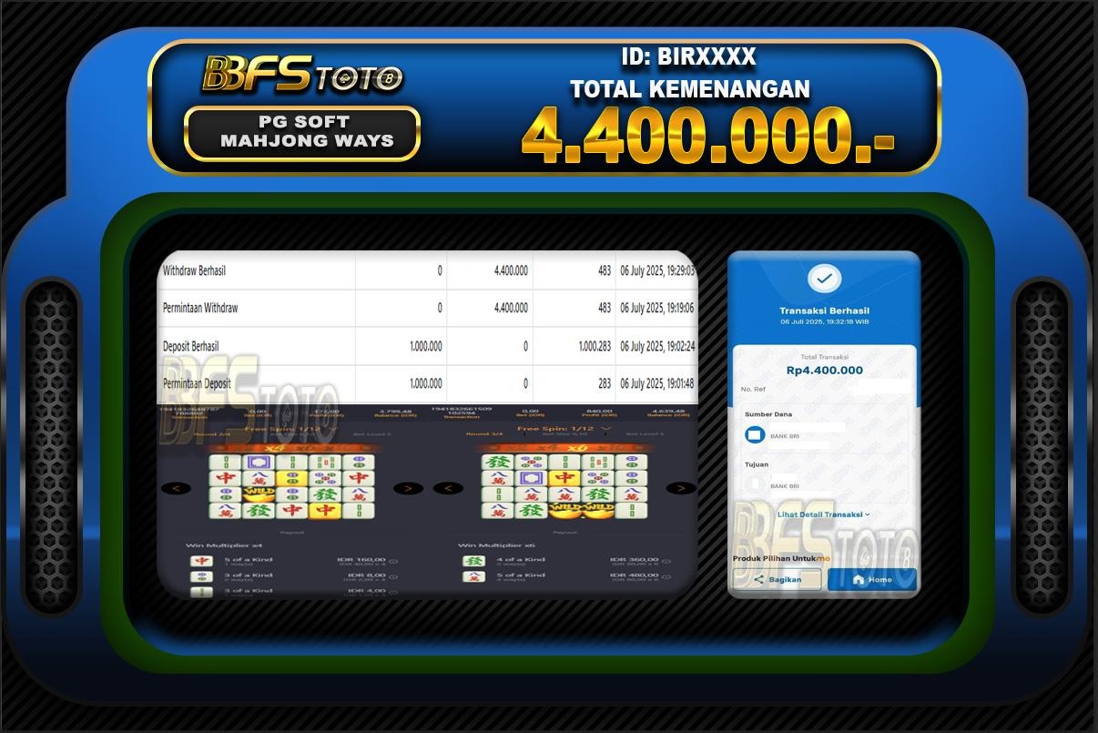 MAHJONG WAYS  – BUKTI JACKPOT BBFSTOTO